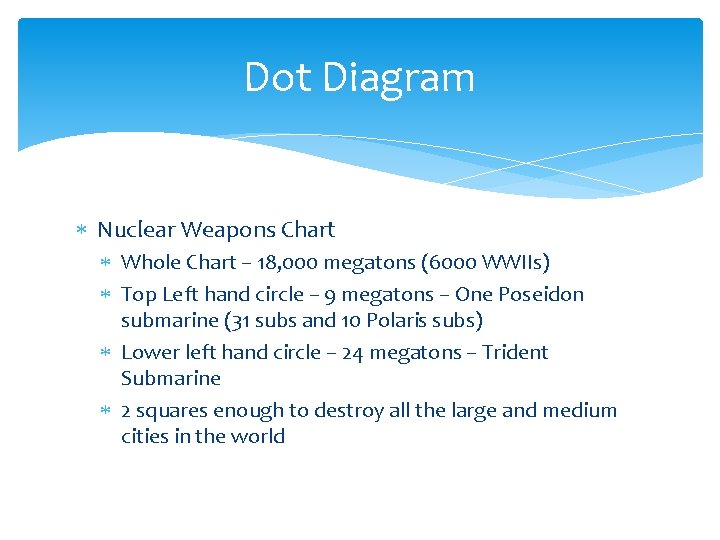Dot Diagram Nuclear Weapons Chart Whole Chart – 18, 000 megatons (6000 WWIIs) Top