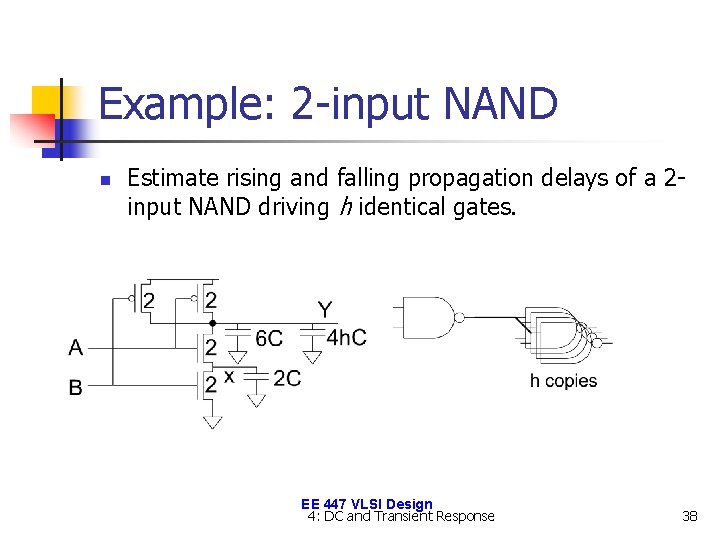 Example: 2 -input NAND n Estimate rising and falling propagation delays of a 2