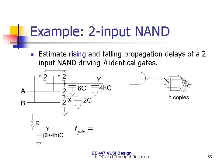 Example: 2 -input NAND n Estimate rising and falling propagation delays of a 2