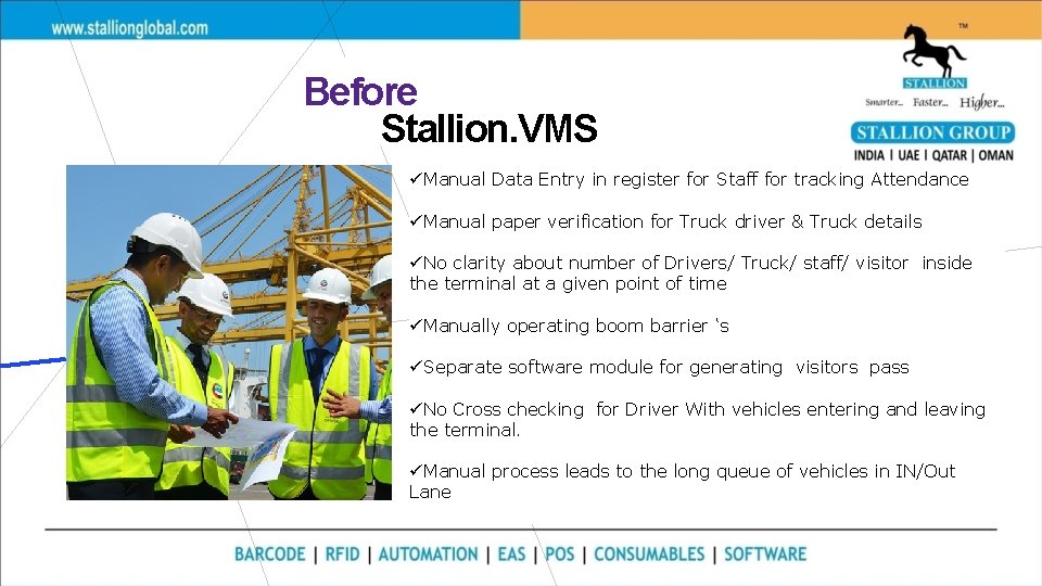 Before Stallion. VMS üManual Data Entry in register for Staff for tracking Attendance üManual