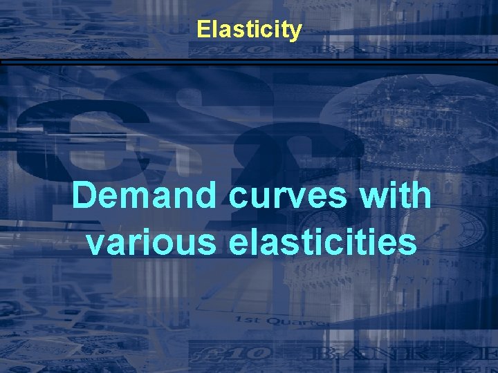 Elasticity Demand curves with various elasticities 