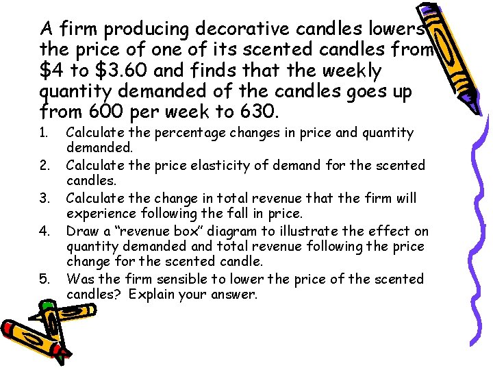 A firm producing decorative candles lowers the price of one of its scented candles