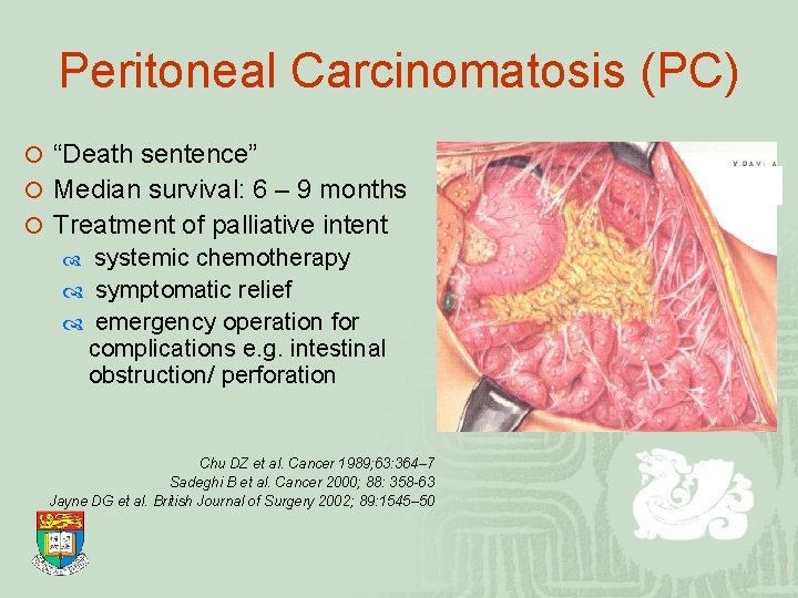 Peritoneal cancer death. Journal archive. Articles: Romanian Journal of Military Medicine
