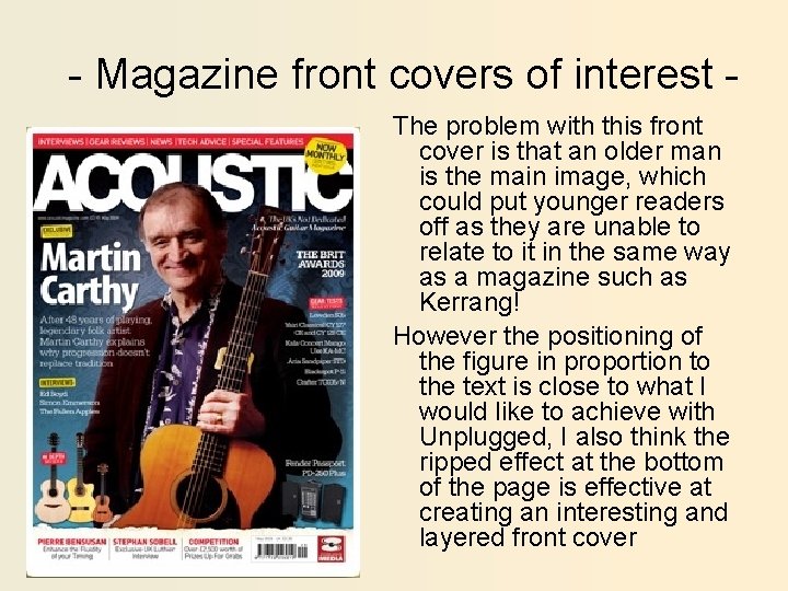 - Magazine front covers of interest The problem with this front cover is that