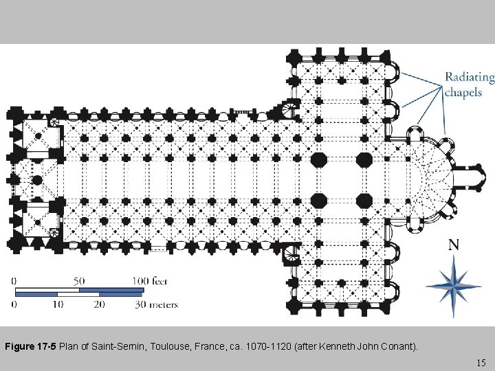 Figure 17 -5 Plan of Saint-Sernin, Toulouse, France, ca. 1070 -1120 (after Kenneth John