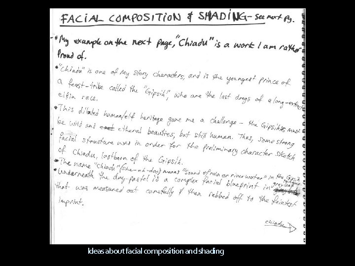 Ideas about facial composition and shading 