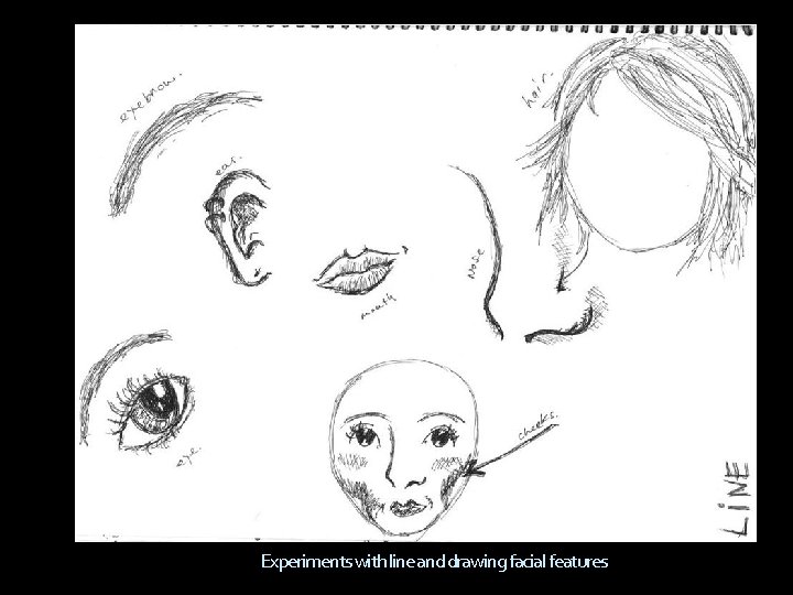 Experiments with line and drawing facial features 
