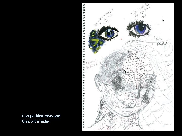 Composition ideas and trials with media 