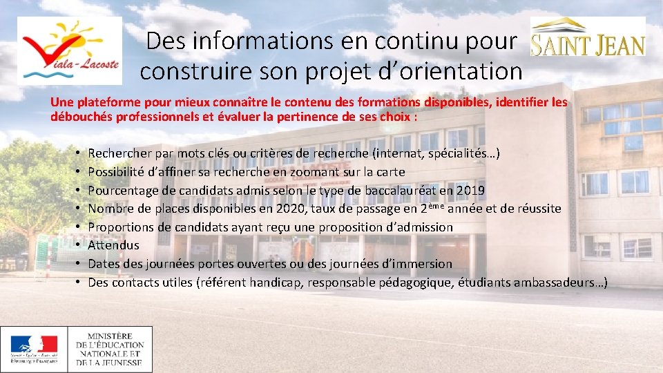 Des informations en continu pour construire son projet d’orientation Une plateforme pour mieux connaître