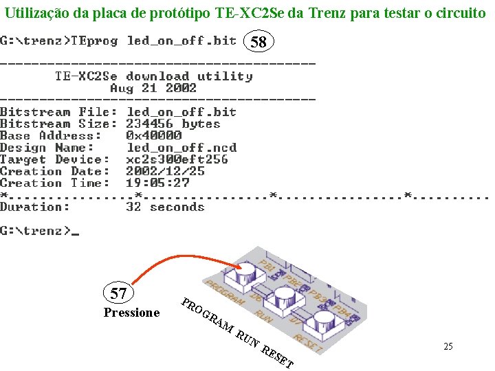 Utilização da placa de protótipo TE-XC 2 Se da Trenz para testar o circuito