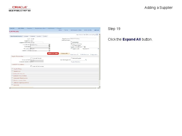 Adding a Supplier Step 19 Click the Expand All button. 