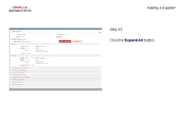 Adding a Supplier Step 63 Click the Expand All button. 