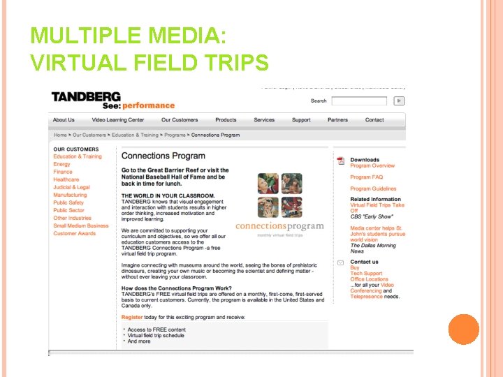 MULTIPLE MEDIA: VIRTUAL FIELD TRIPS 