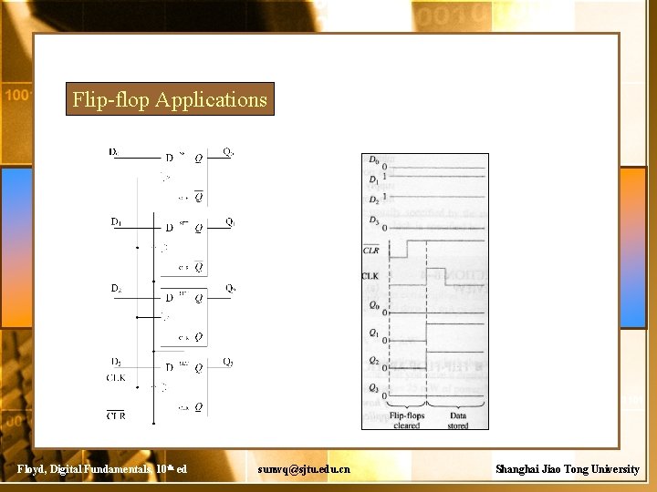 Flip-flop Applications Floyd, Digital Fundamentals, 10 th ed sunwq@sjtu. edu. cn Shanghai Jiao Tong