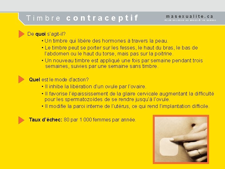 Timbre contraceptif masexualite. ca De quoi s’agit-il? • Un timbre qui libère des hormones