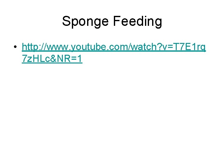 Sponge Feeding • http: //www. youtube. com/watch? v=T 7 E 1 rq 7 z.