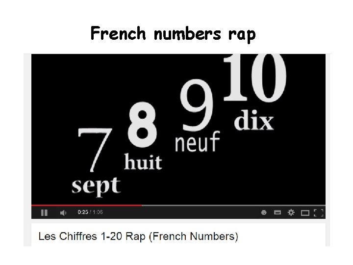 French numbers rap 