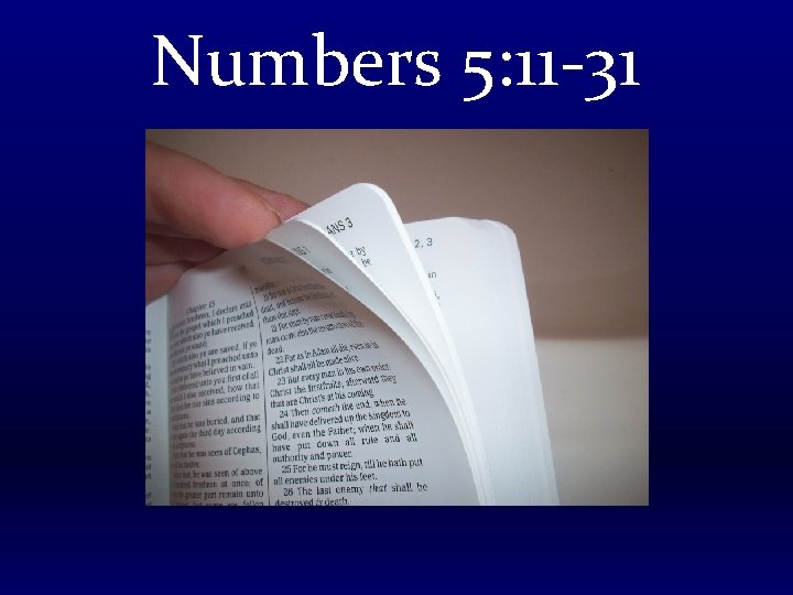 Numbers 5: 11 -31 