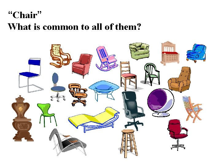 “Chair” What is common to all of them? 