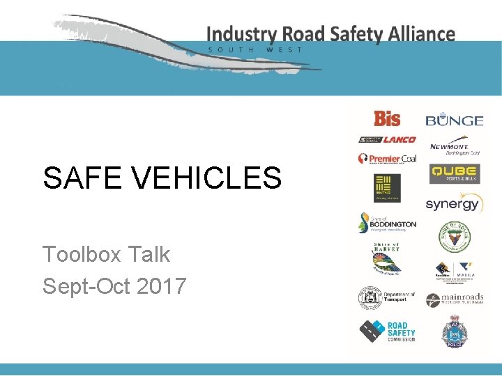 SAFE VEHICLES Toolbox Talk Sept-Oct 2017 