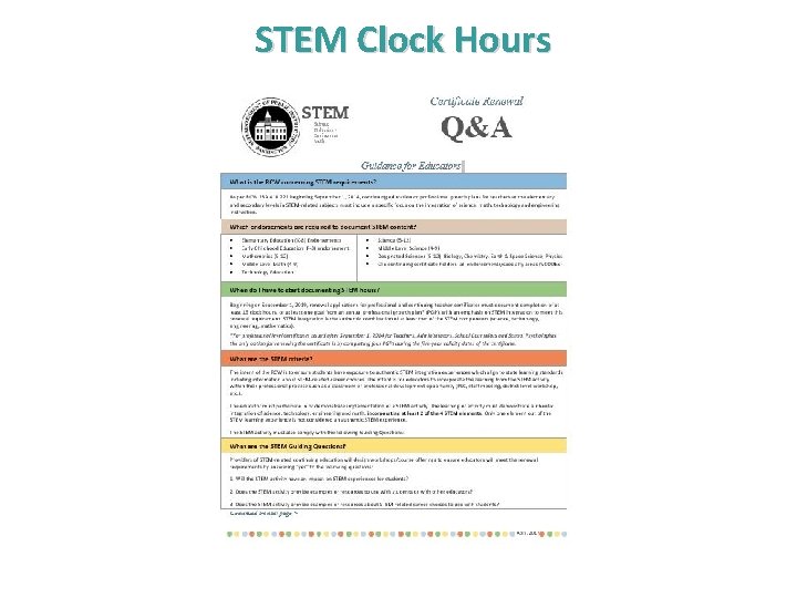 STEM Clock Hours STEM Clock Hours