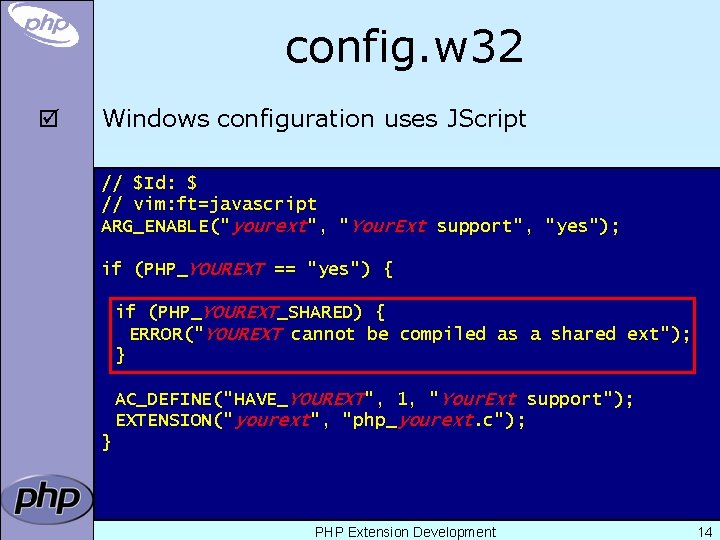config. w 32 þ Windows configuration uses JScript // $Id: $ // vim: ft=javascript
