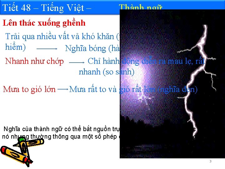 Tiết 48 – Tiếng Việt – Thành ngữ Lên thác xuống ghềnh Trải qua