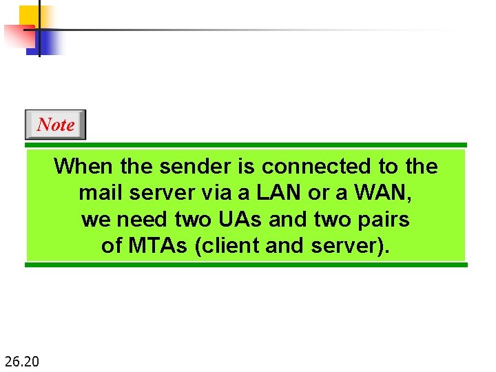 Note When the sender is connected to the mail server via a LAN or