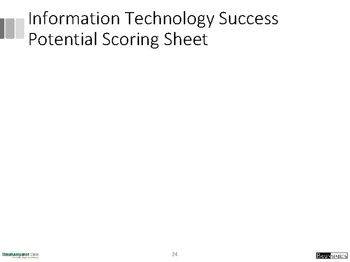 Information Technology Success Potential Scoring Sheet 24 