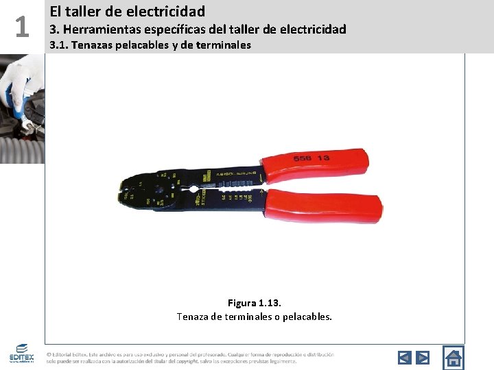 1 El taller de electricidad 3. Herramientas específicas del taller de electricidad 3. 1.