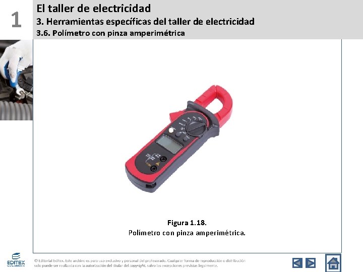 1 El taller de electricidad 3. Herramientas específicas del taller de electricidad 3. 6.