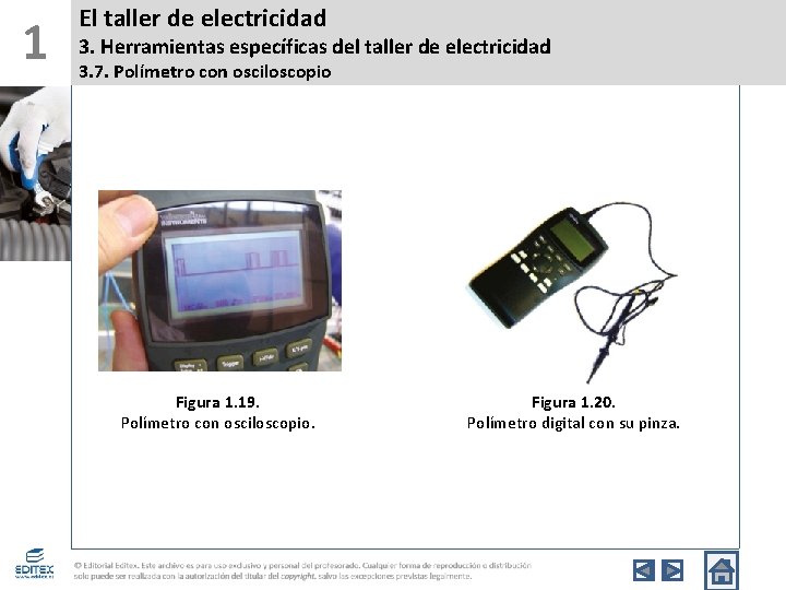 1 El taller de electricidad 3. Herramientas específicas del taller de electricidad 3. 7.