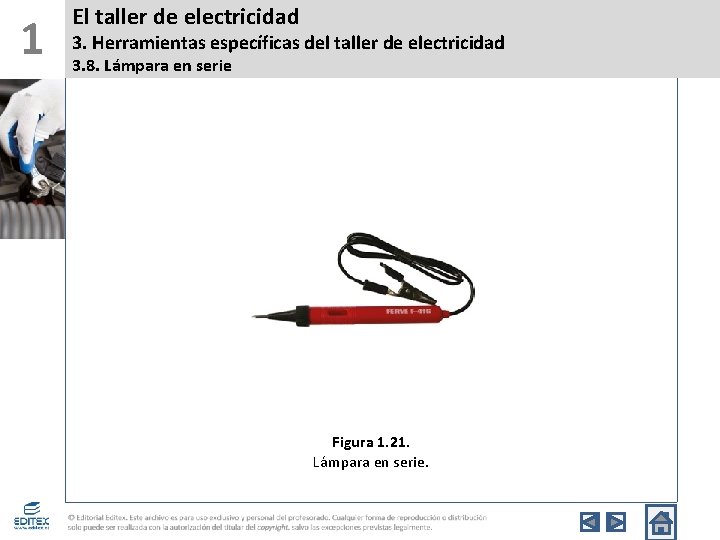 1 El taller de electricidad 3. Herramientas específicas del taller de electricidad 3. 8.