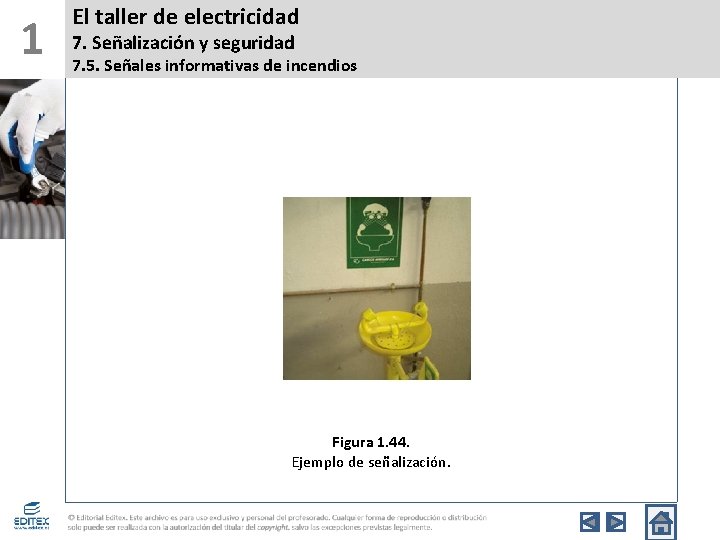 1 El taller de electricidad 7. Señalización y seguridad 7. 5. Señales informativas de