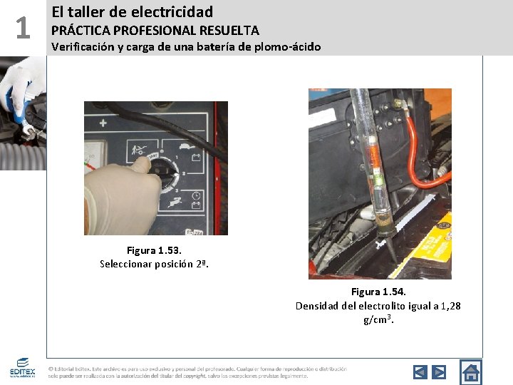 1 El taller de electricidad PRÁCTICA PROFESIONAL RESUELTA Verificación y carga de una batería