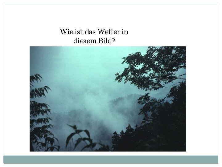 Wie ist das Wetter in diesem Bild? 