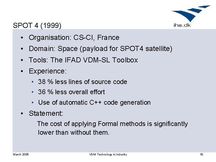SPOT 4 (1999) • Organisation: CS-CI, France • Domain: Space (payload for SPOT 4