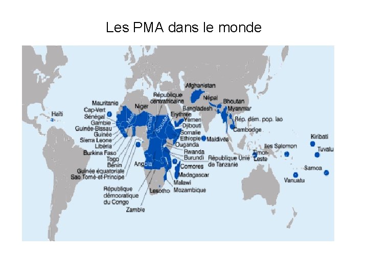 Les PMA dans le monde 