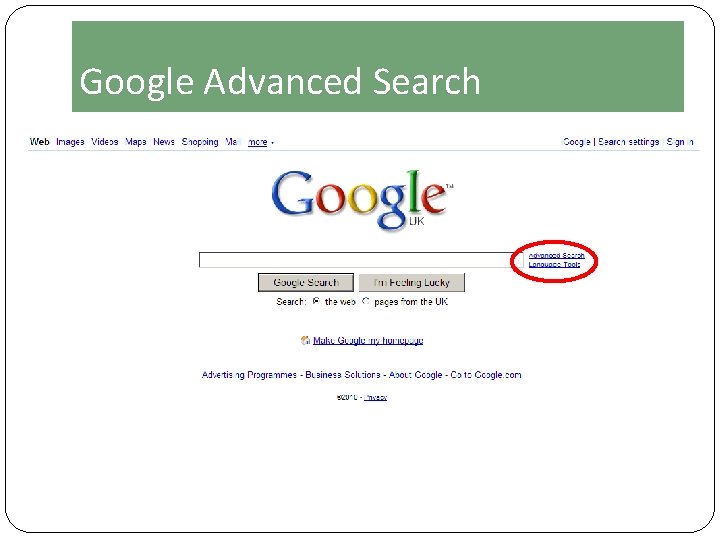 Google Advanced Search 