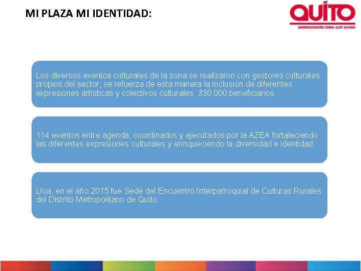 MI PLAZA MI IDENTIDAD: Los diversos eventos culturales de la zona se realizaron con