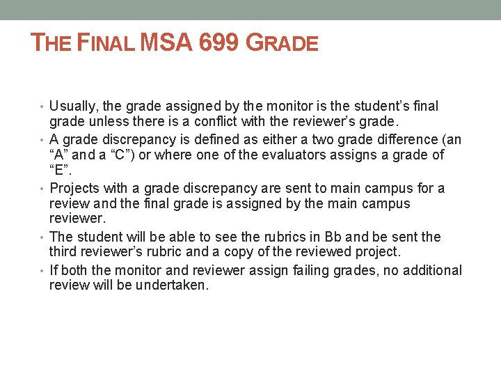 THE MSA CAPSTONE Everything You Wanted to Know
