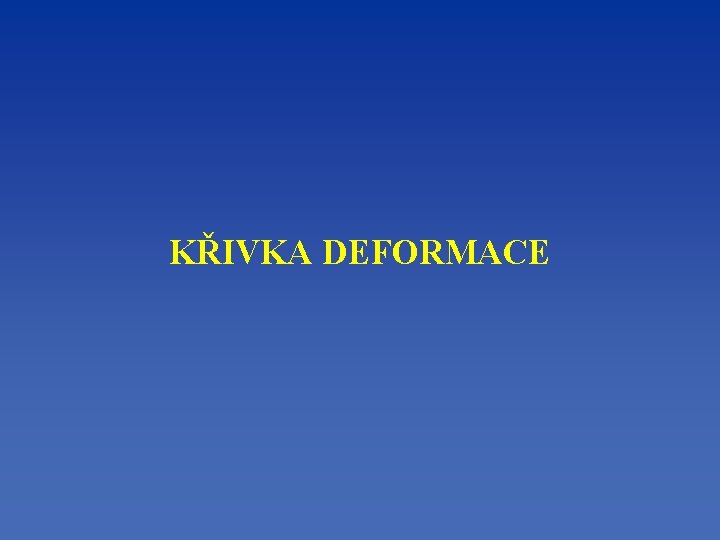 KŘIVKA DEFORMACE 