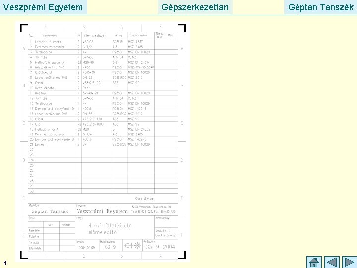 Veszprémi Egyetem 4 Gépszerkezettan Géptan Tanszék 