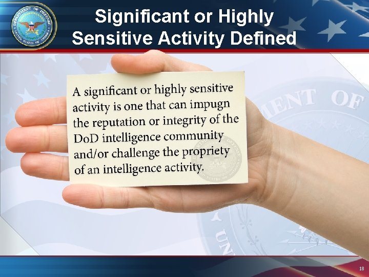 Significant or Highly Sensitive Activity Defined 18 Significant or Highly Sensitive Activity Defined 18