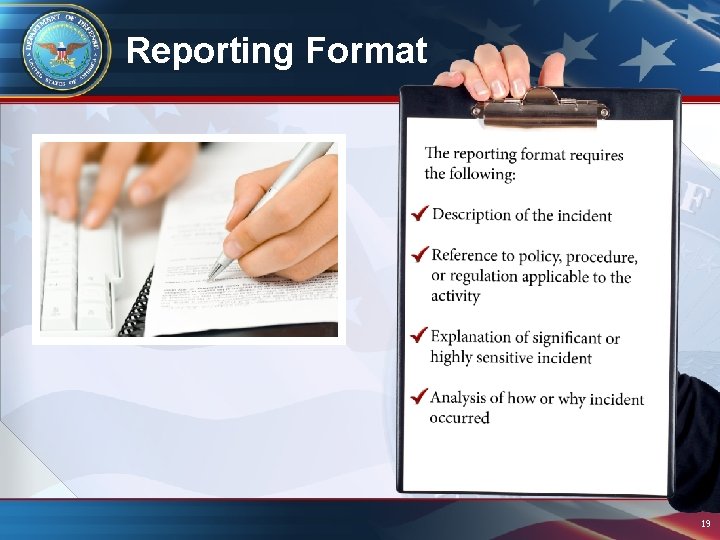 Reporting Format 19 Reporting Format 19