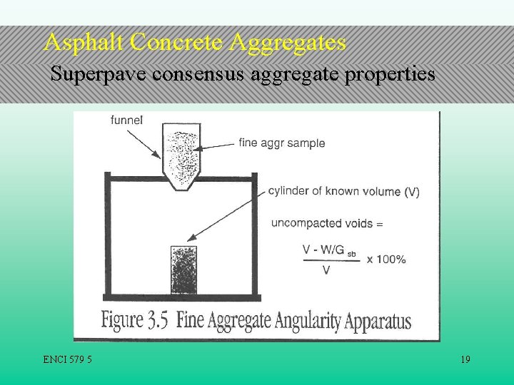 Asphalt Concrete Aggregates Superpave consensus aggregate properties ENCI 579 5 19 