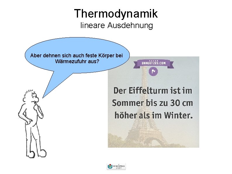 Thermodynamik lineare Ausdehnung Aber dehnen sich auch feste Körper bei Wärmezufuhr aus? 