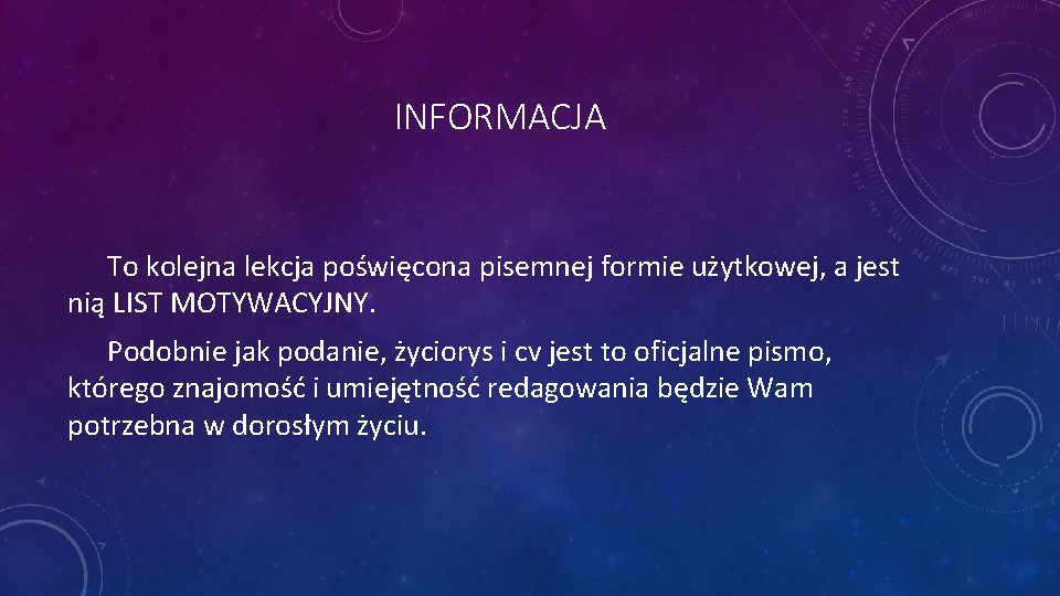 List Motywacyjny Ucznia Klasy 8 JAK NAPISA LIST MOTYWACYJNY LEKCJA W KLASIE 8
