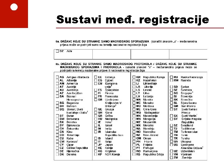 Sustavi međ. registracije 