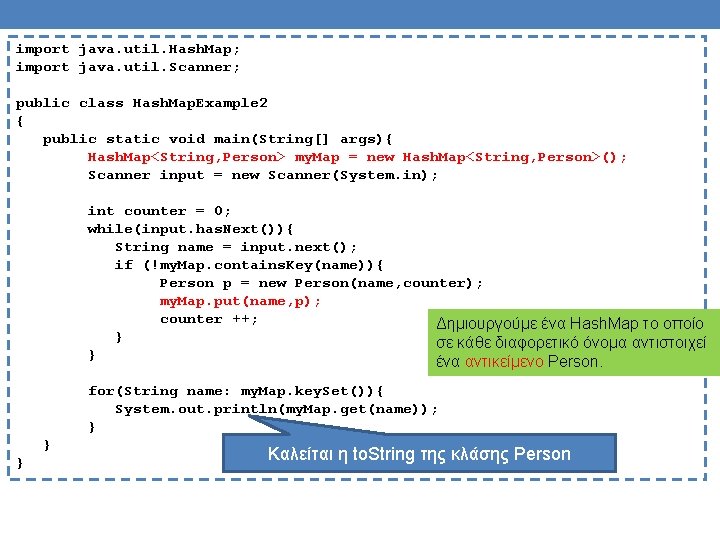 import java. util. Hash. Map; import java. util. Scanner; public class Hash. Map. Example